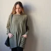 Jersey oversize bolsillos verde militar