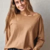 Jersey oversize con manga murciélago camel