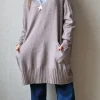 Jersey oversize cuello pico topo