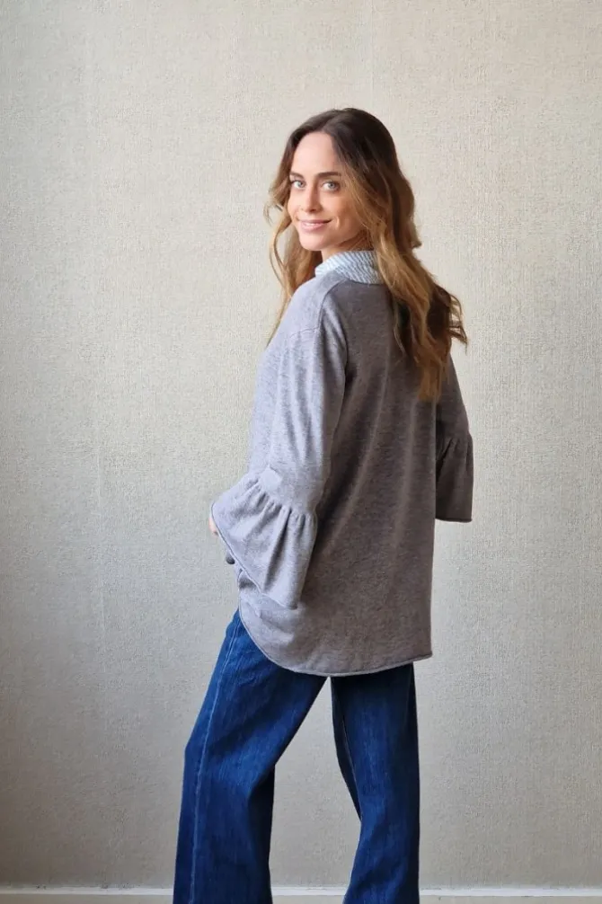 Jersey volante mangas gris
