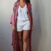 Kimono largo estampado fresa