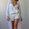 Kimono largo plumeti blanco