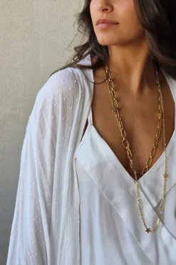 Kimono largo plumeti blanco