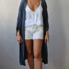Kimono largo plumeti gris