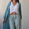 Kimono largo plumeti verde antiguo