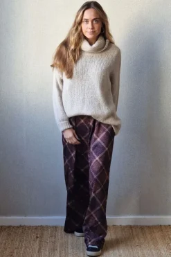 Pantalón de cuadros grandes granate