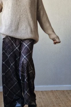 Pantalón de cuadros grandes negro