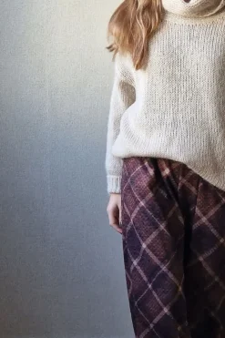 Pantalón de cuadros grandes granate