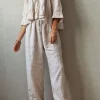 Pantalón de mujer lino color beige