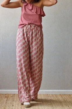 Pantalón estampado peces rosa