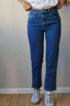 Pantalón vaquero recto azul jeans