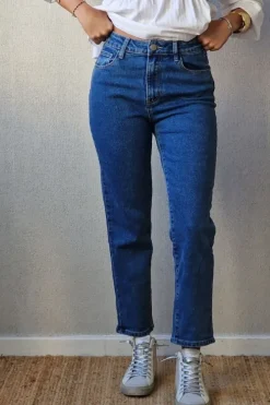Pantalón vaquero recto azul jeans