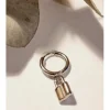 Pendiente combinable de acero en plateado con candado