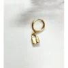 Pendiente combinable de acero dorado con candado