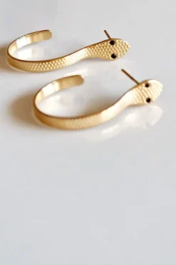 Pendientes acero mediano serpiente