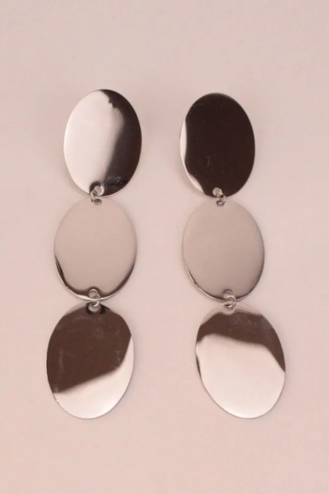 Pendientes acero oliva plata