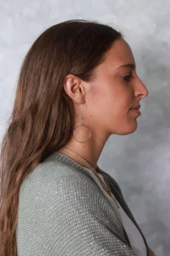 Pendientes acero plata