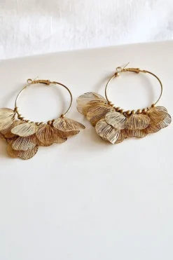 Pendientes aro hojas