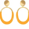 Pendientes con ovalo naranja