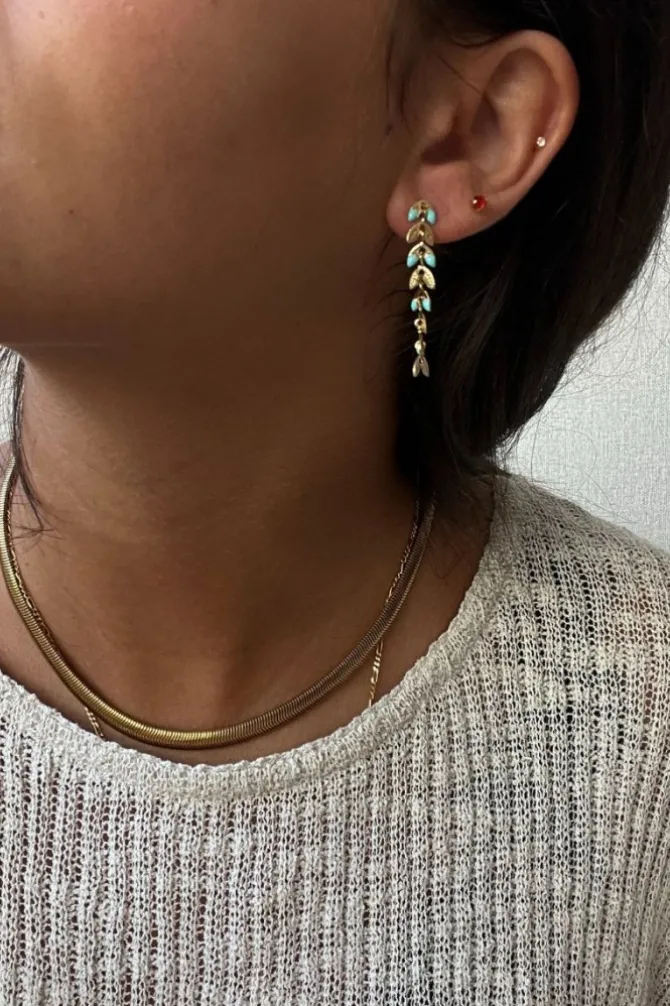 Pendientes de acero con toques azules