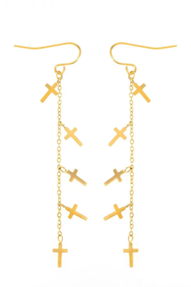 Pendientes de acero cruces