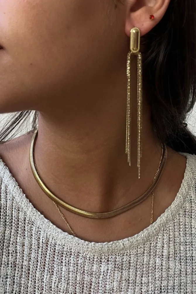 Pendientes de acero largo cadenas