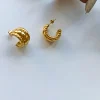 Pendientes dorados de acero aro