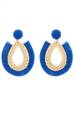 Pendientes rafia marino