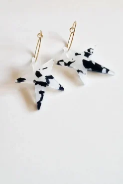 Pendientes resina estrella animal print