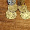 Pendientes tres circulos acero dorado