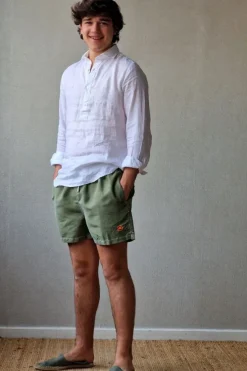 Polera de lino hombre blanca