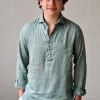 Polera de lino hombre verde militar