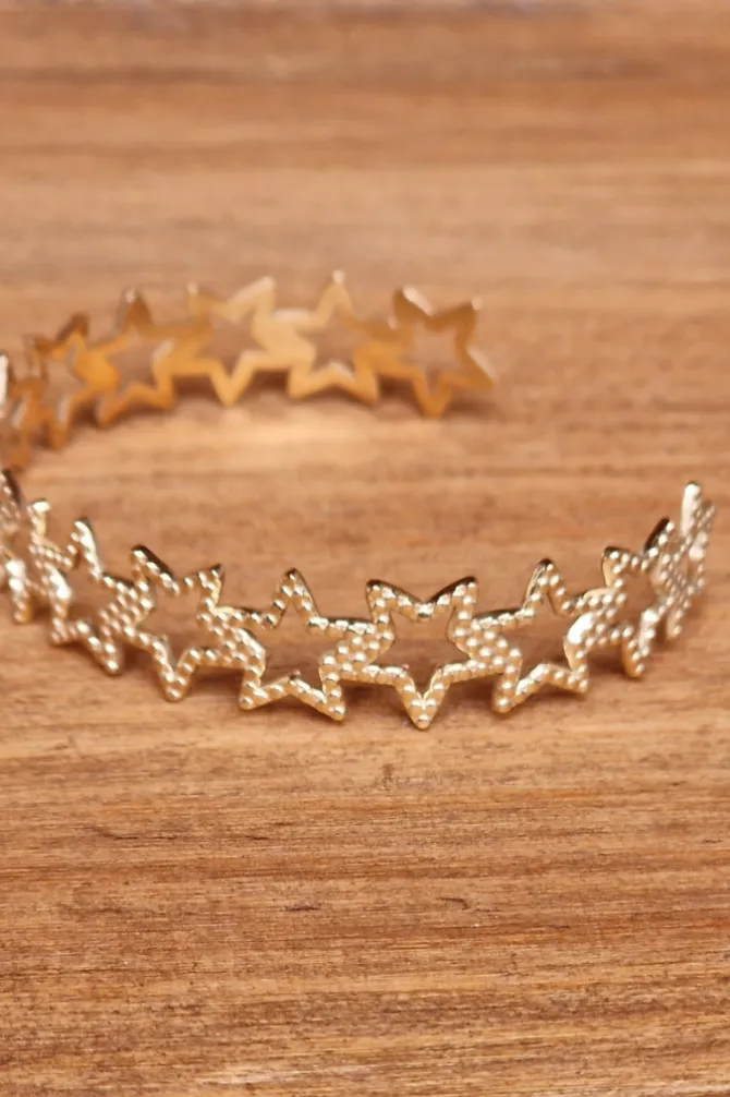 Pulseras rígida estrellas de acero
