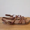 Sandalia tiras camel