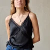 Top lencero con puntilla negro