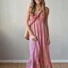Vestido palabra de honor rosa